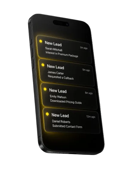 New lead notifications on phone