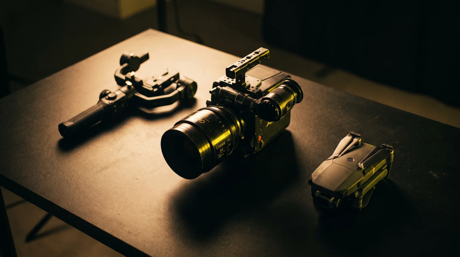 Cinema camera under volt light