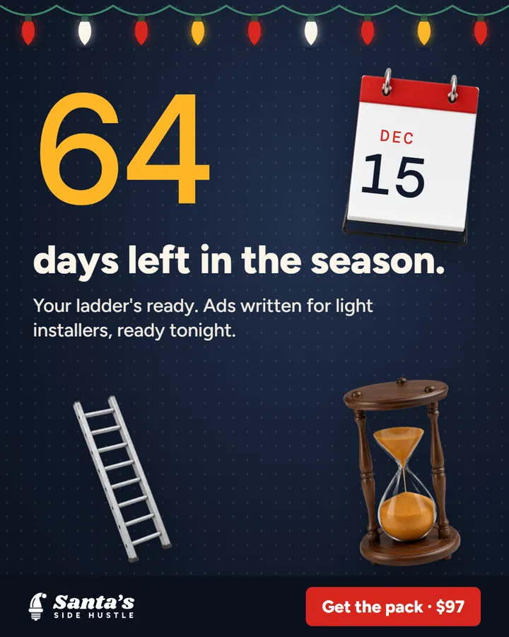 Static ad for Santa's Side Hustle