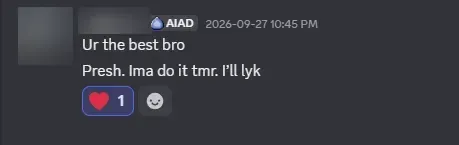 A message sent to Jaden