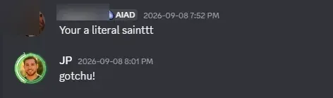 A message sent to Jaden