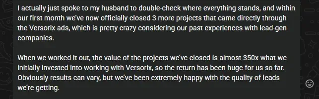 A message from a client