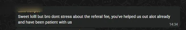 A message sent to Jaden