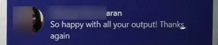 A message sent to Jaden