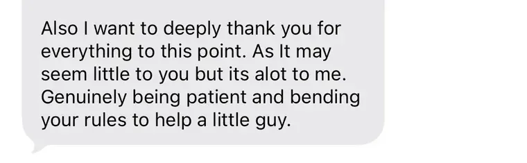 A message sent to Jaden